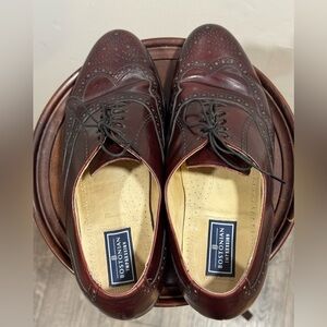 VTG Bostonian Impression Mens 9 burgundy leather wingtip oxford dress shoes